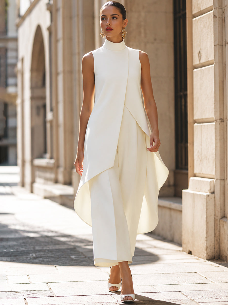 Women's Chiffon Jumpsuit for Autumn Formal Wear