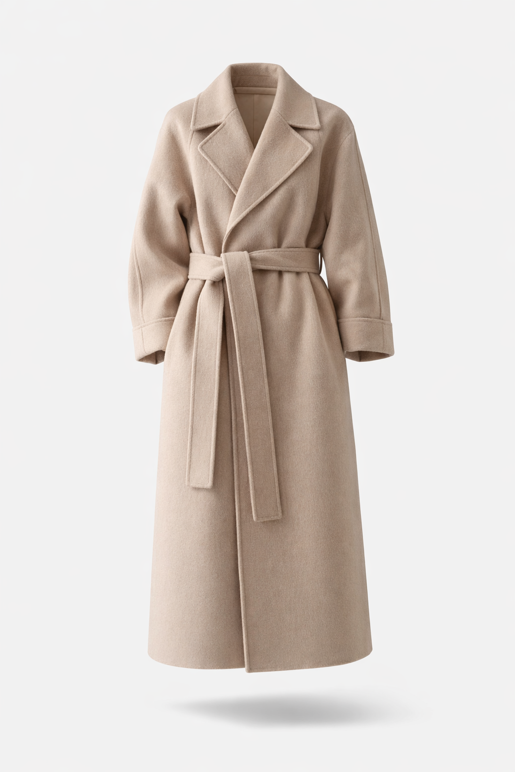 Women's Belted Long Coat | Waist-Defining Wool-Blend