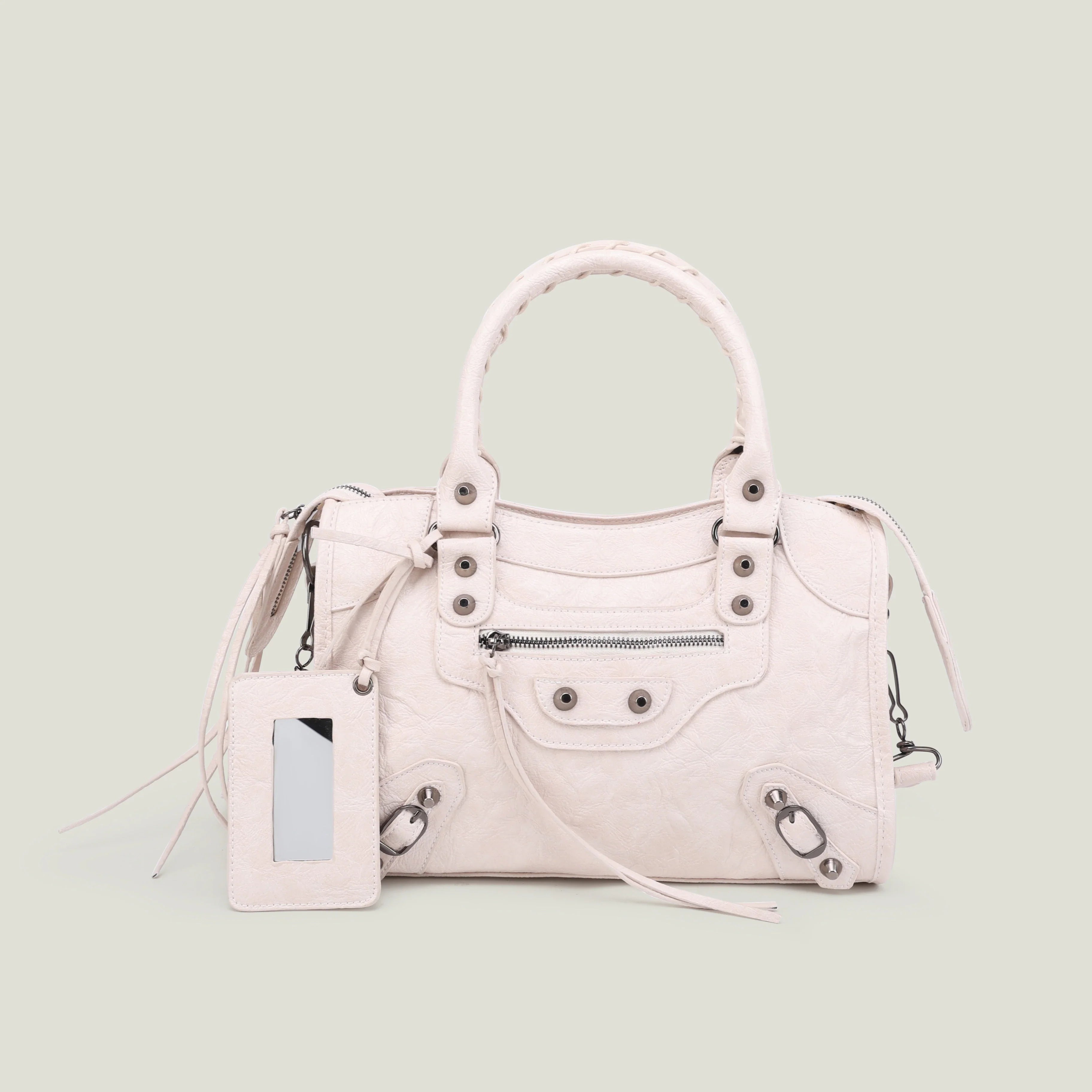 Women's PU Leather Duffel Bag with Crossbody Strap