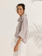 Women's Linen Cowl Neck Relaxed Fit Top