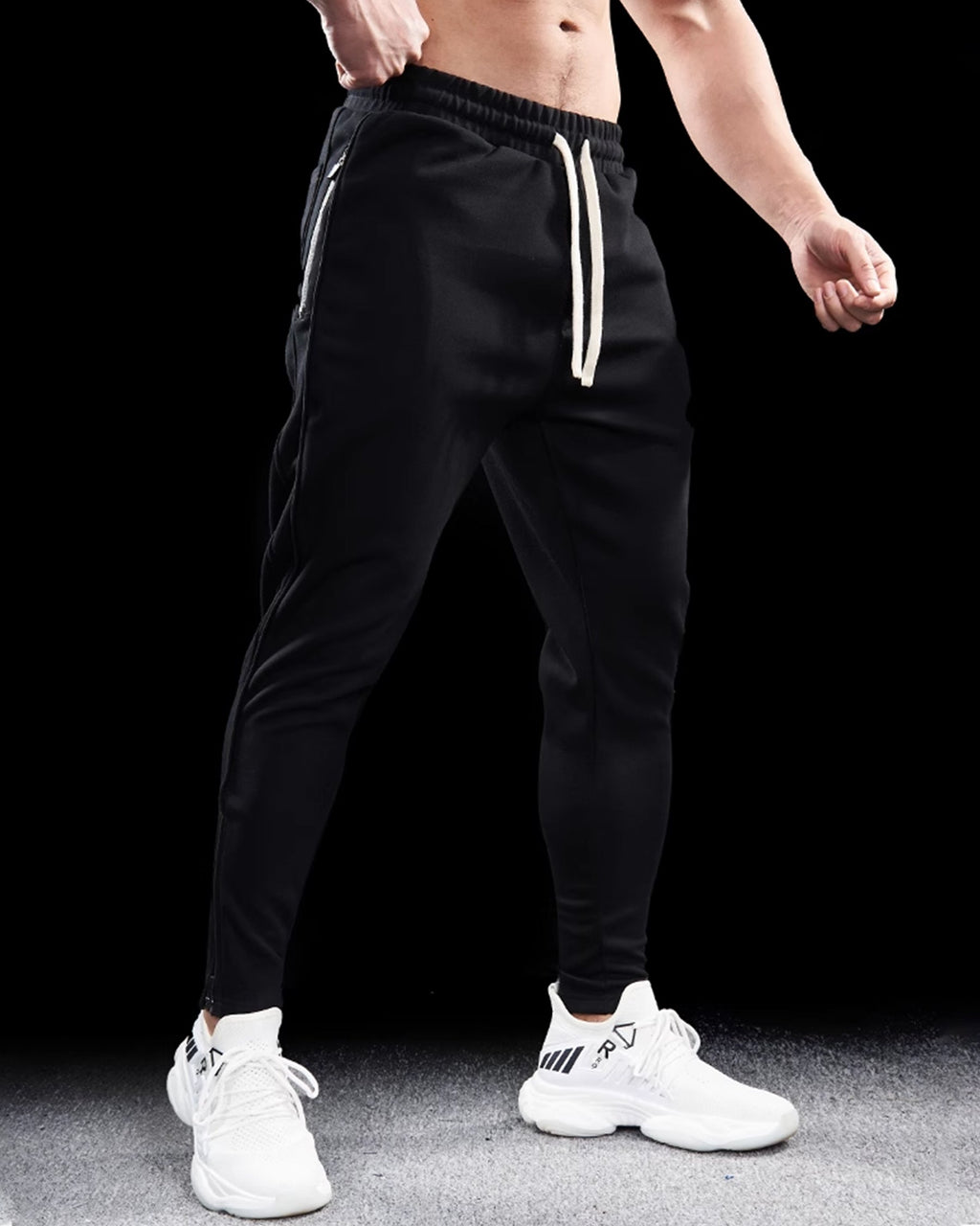 Men's Tapered Joggers with Zip Pockets