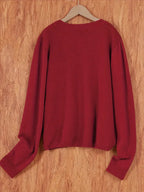Women’s Knitted Button Cardigan with Crew Neck and Pocket