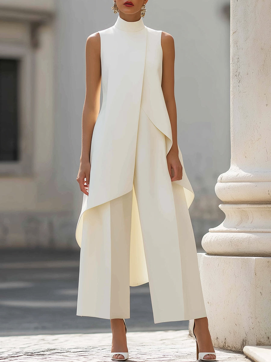 Women's Chiffon Jumpsuit for Autumn Formal Wear