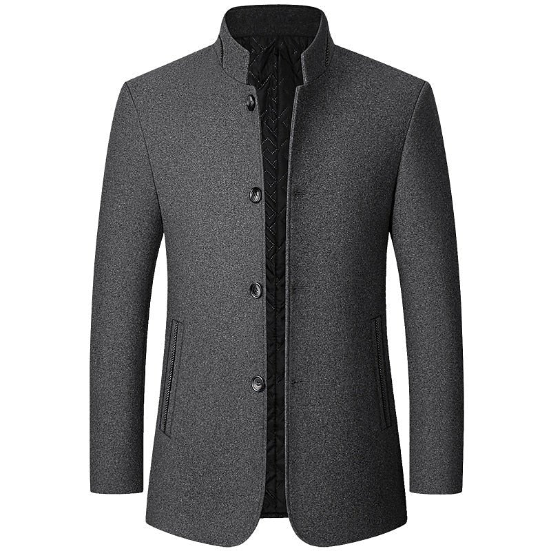 Trench-coat doublé à col montant pour homme | Coupe structurée