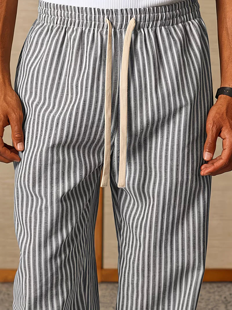 Men’s Striped Wide Leg Trousers