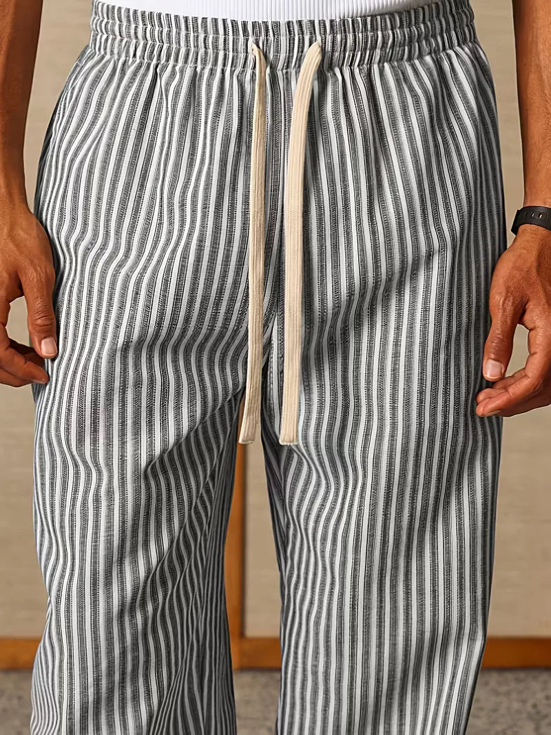 Men’s Striped Wide Leg Trousers