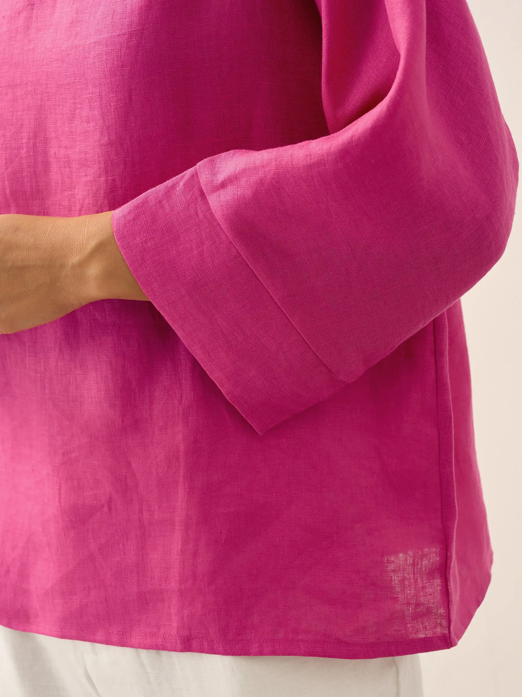 Women's Linen Cowl Neck Relaxed Fit Top