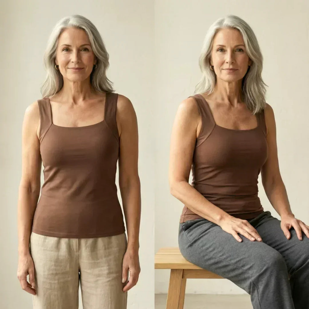 Top femme sans manches à encolure carrée et coupe ajustée