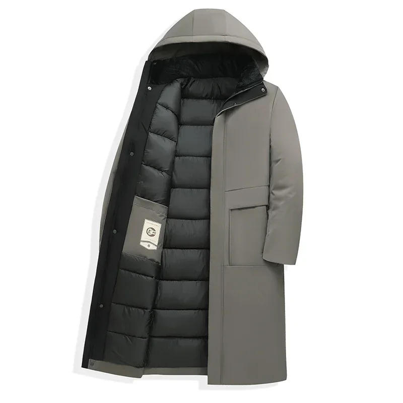 Parka longue matelassée à capuche pour homme
