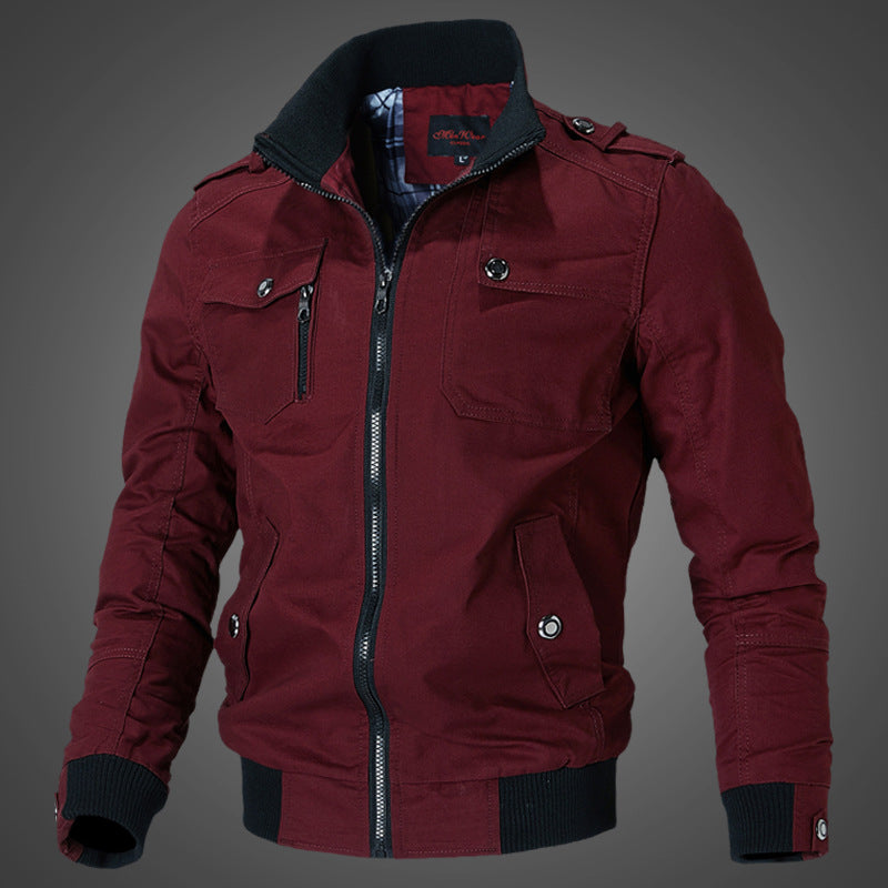 Blouson bomber décontracté pour homme avec design à poches multiples