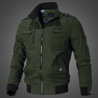 Men’s Casual Bomber Jacket with Multi-Pocket Design