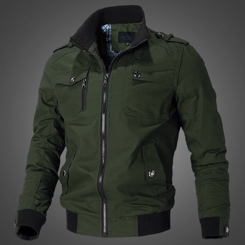Blouson bomber décontracté pour homme avec design à poches multiples