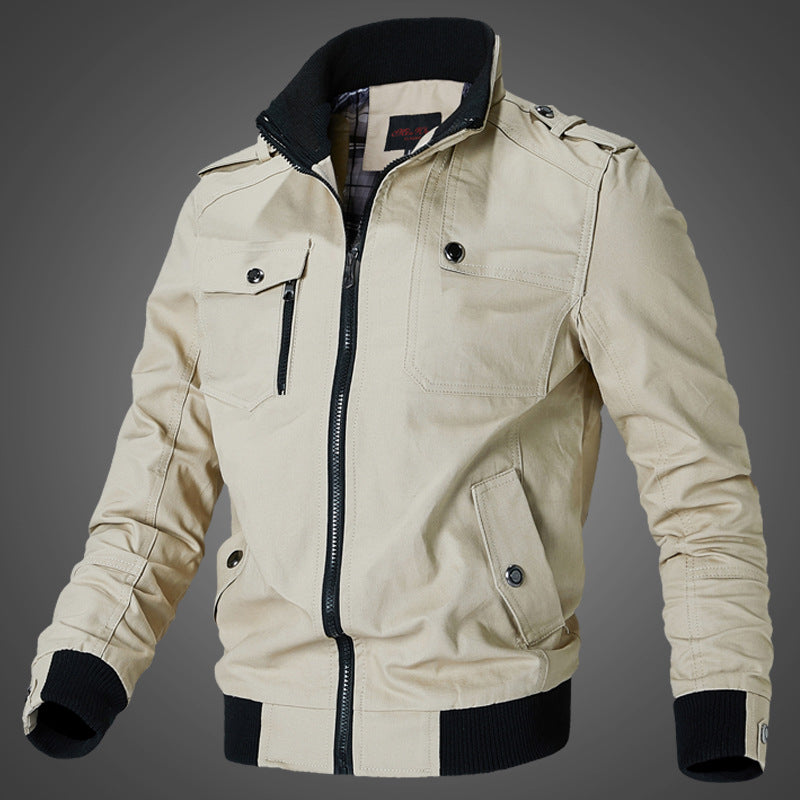 Blouson bomber décontracté pour homme avec design à poches multiples