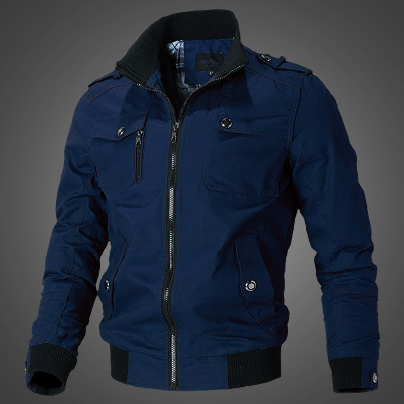 Blouson bomber décontracté pour homme avec design à poches multiples