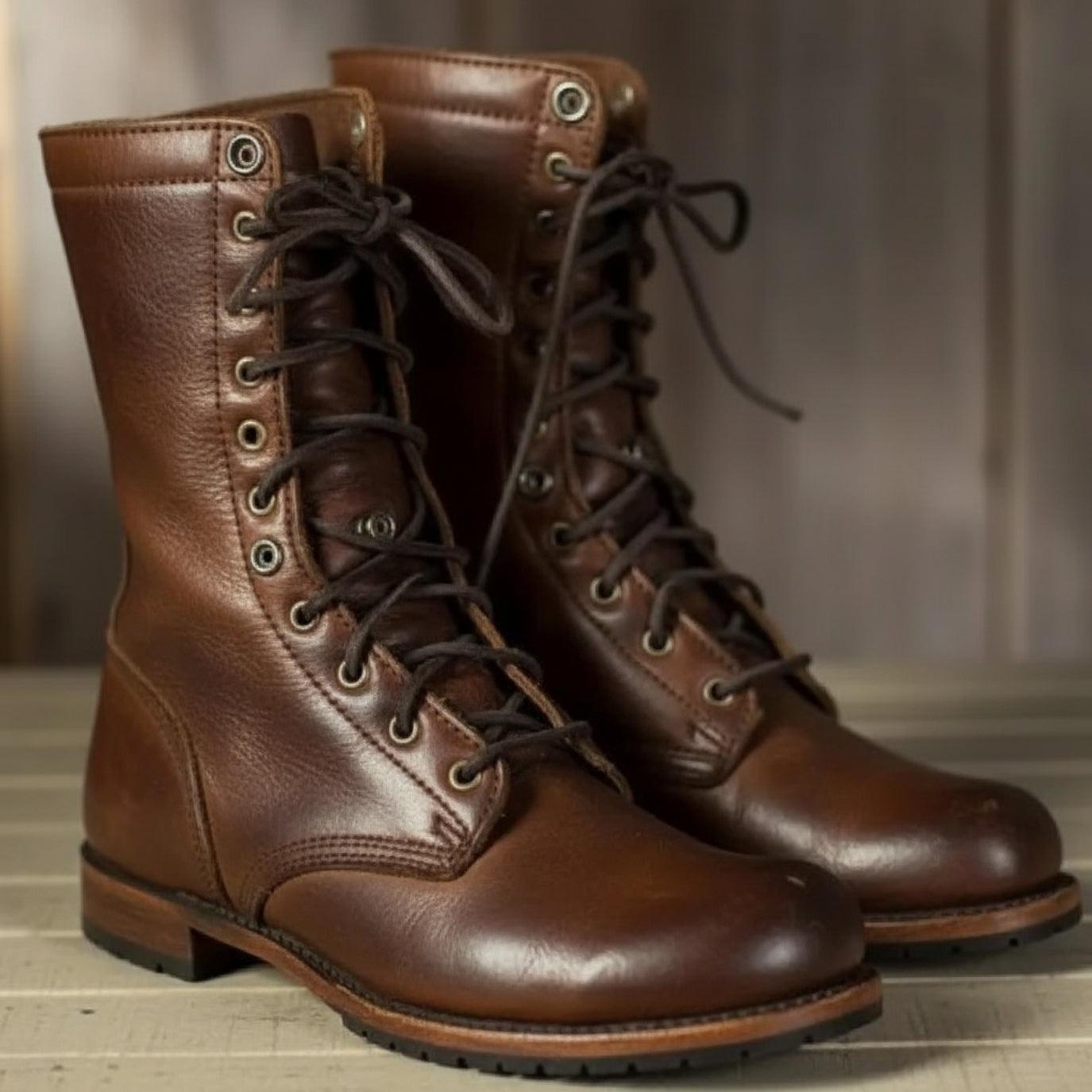 Bottines à lacets pour femmes avec col rabattable