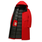 Parka longue matelassée à capuche pour homme
