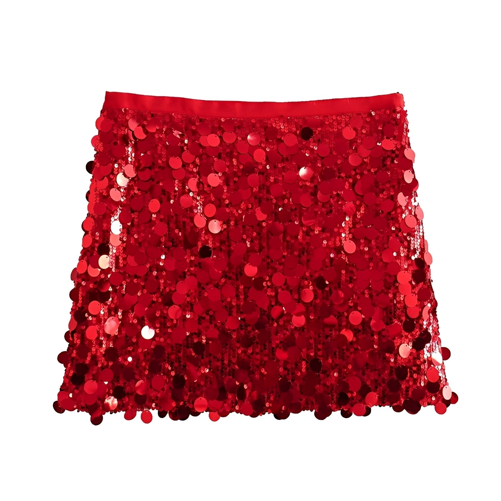Women's Sequin Mini Skirt with Disc Embellishments