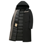 Parka longue matelassée à capuche pour homme