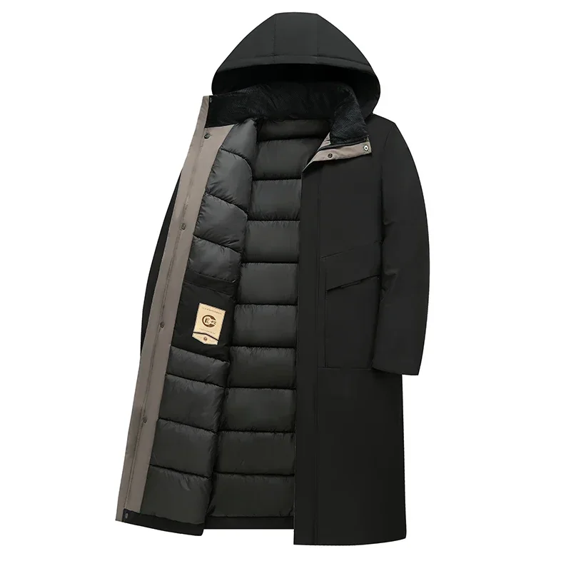 Parka longue matelassée à capuche pour homme