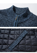 Men’s Quilted Knit Jacket with Stand Collar