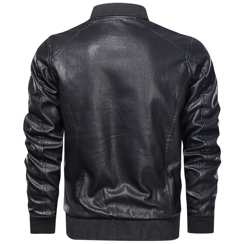 Blouson de motard pour homme avec détails à écusson