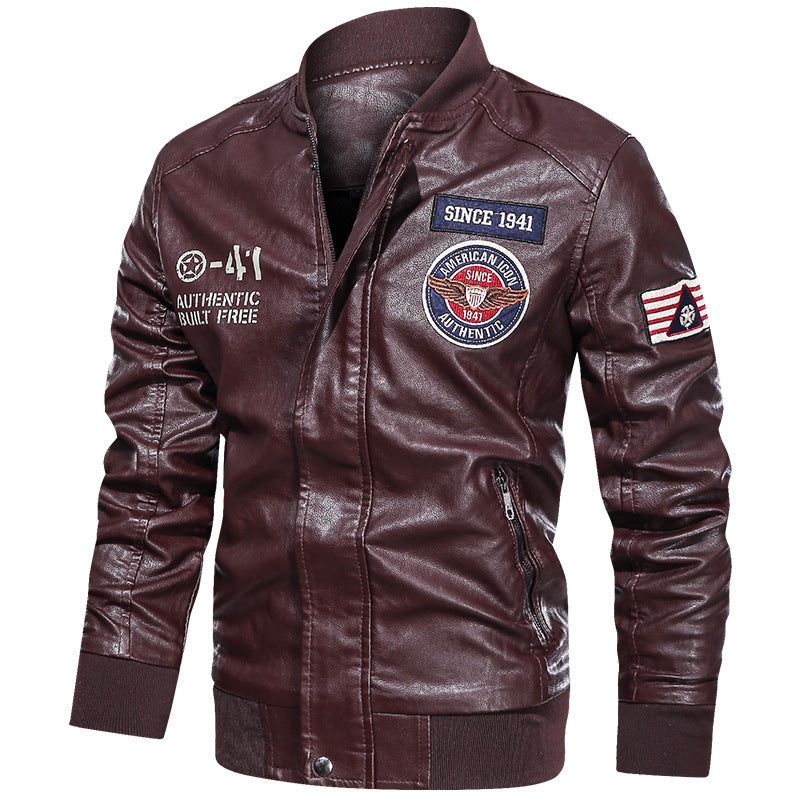 Blouson de motard pour homme avec détails à écusson
