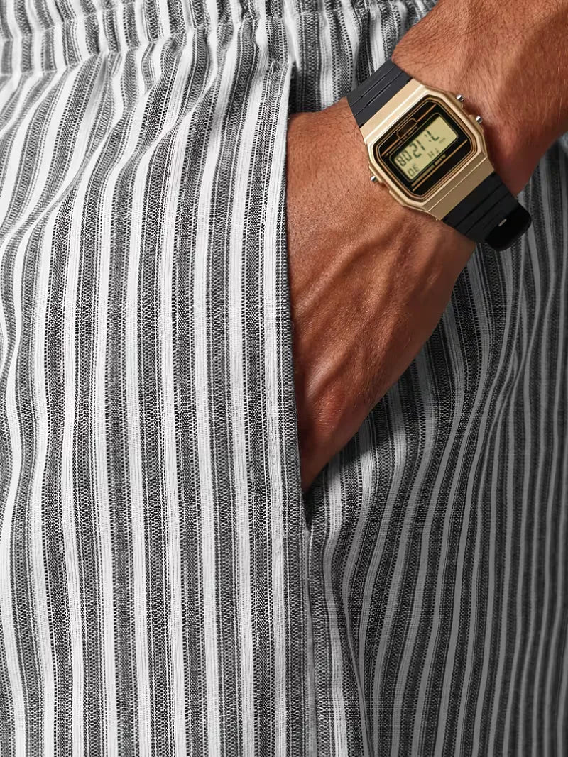Men’s Striped Wide Leg Trousers