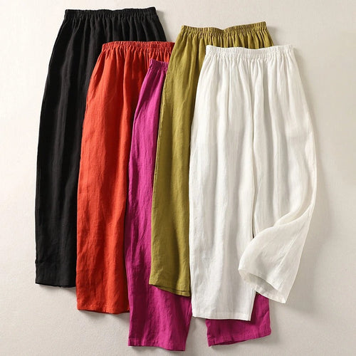 Pantalon large à taille élastique