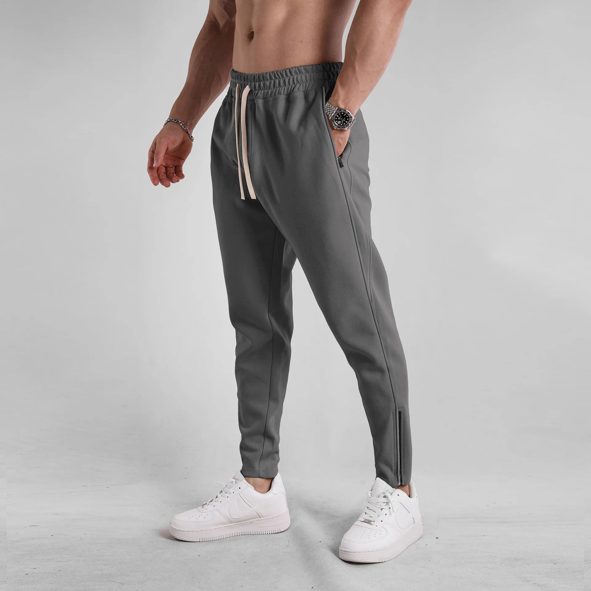 Joggers fuselés pour homme avec poches zippées