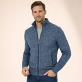 Cardigan en maille pour homme, entièrement zippé, à col montant