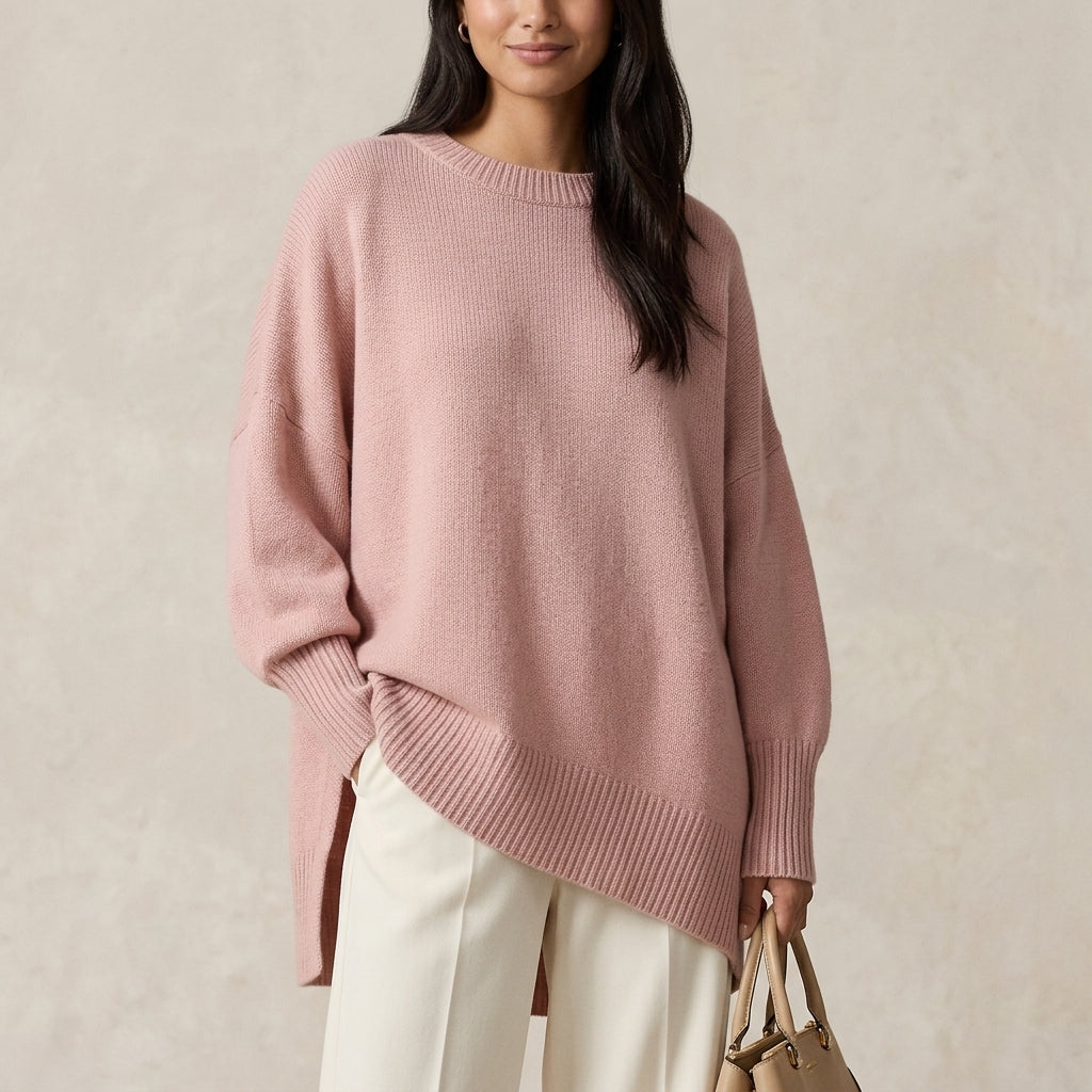 Women's Oversized Knit Jumper | Soft Ribbed Pullover