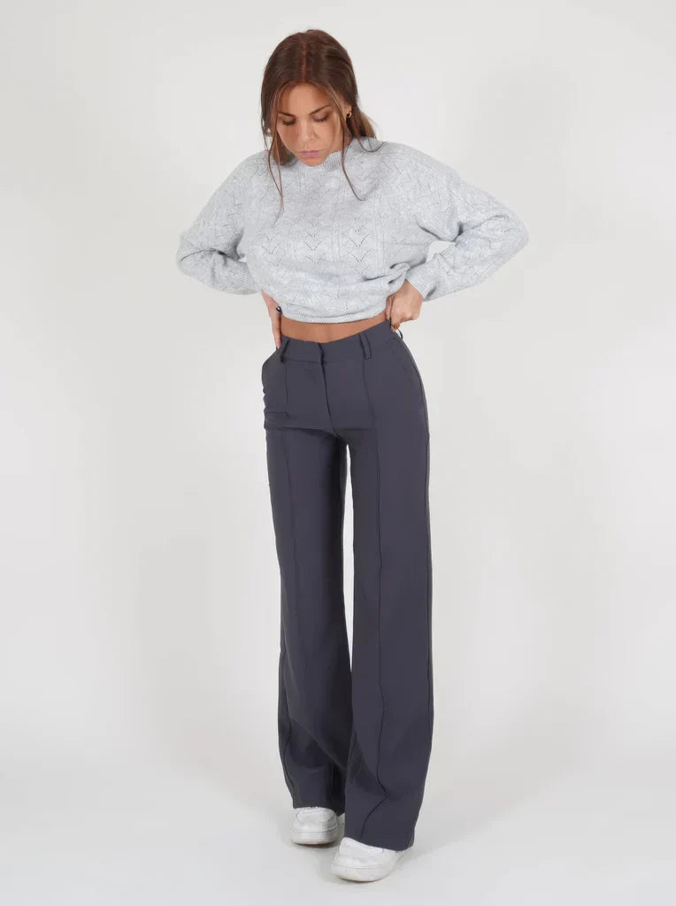 Women’s High-Waisted Wide-Leg Trousers with Pockets
