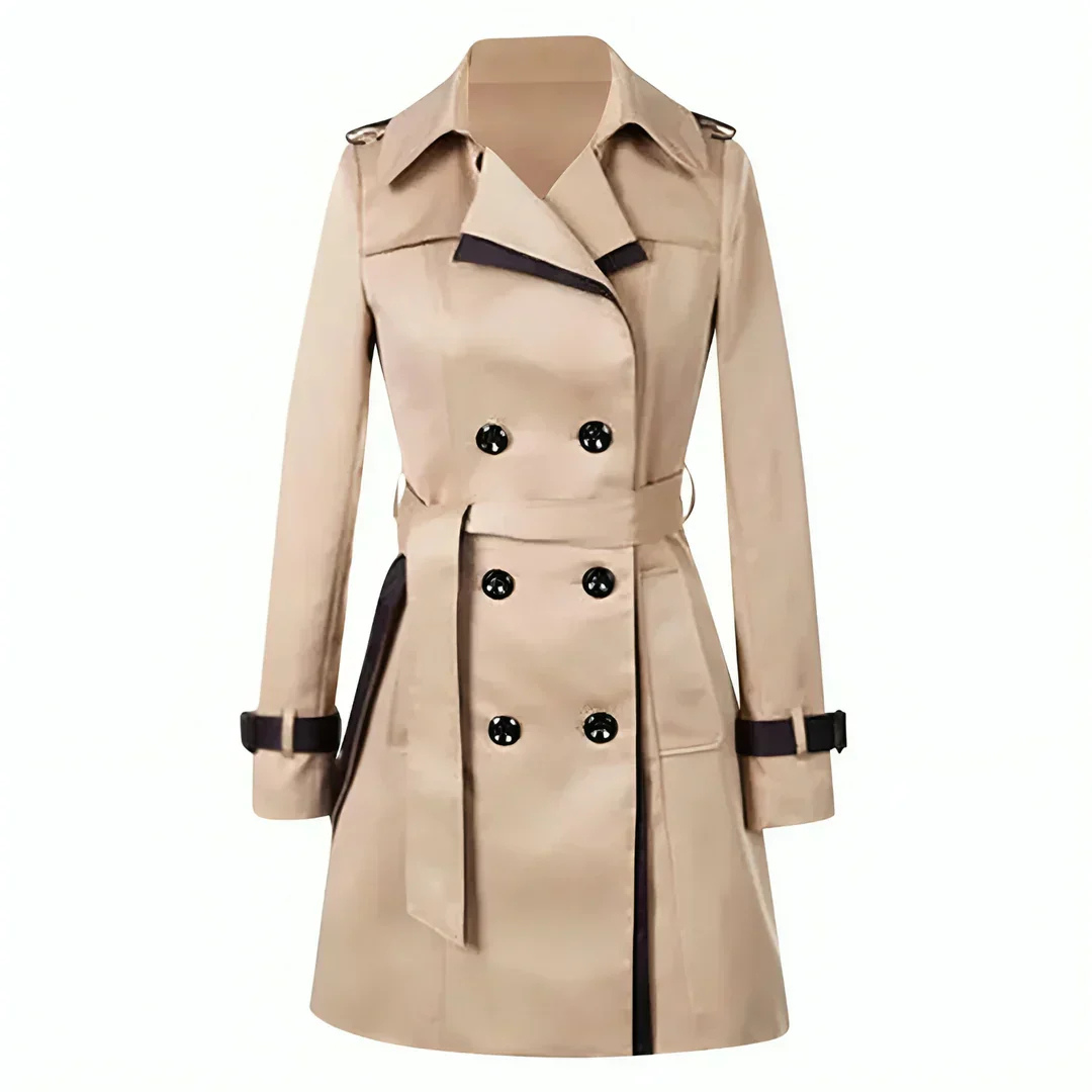Women's Double-Breasted Belted Trench Coat