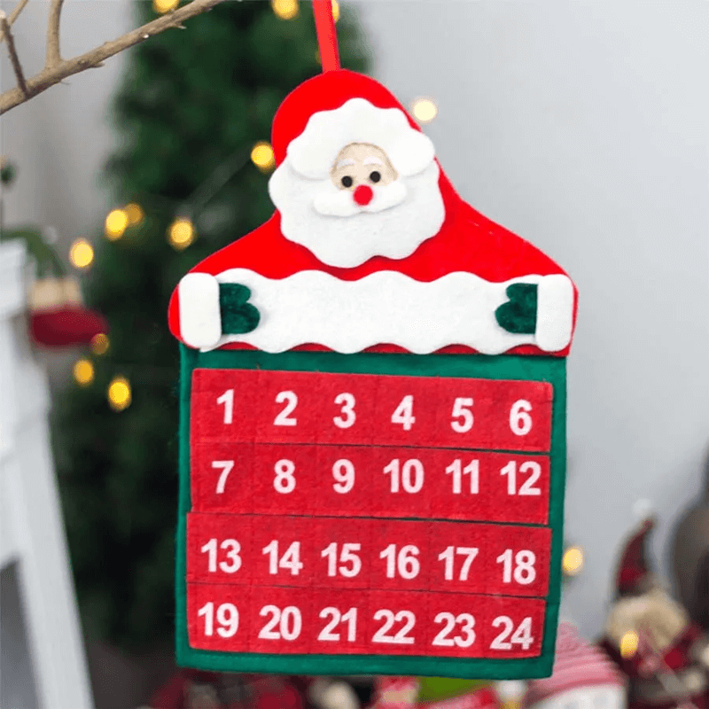 Fabric Christmas Advent Calendar | 24-Day Santa Wall Hanging