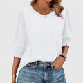 Women's Puff Sleeve Blouse with Smocked Cuffs