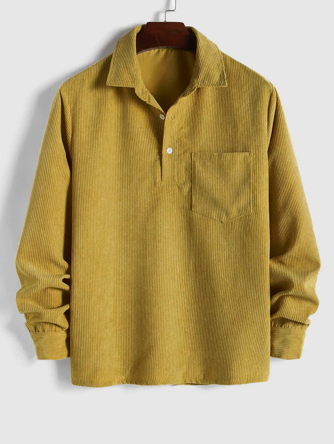 Men’s Corduroy Long Sleeve Polo Shirt