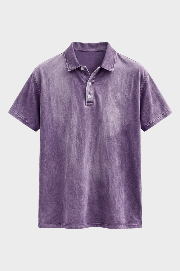 Polo en coton délavé pour homme
