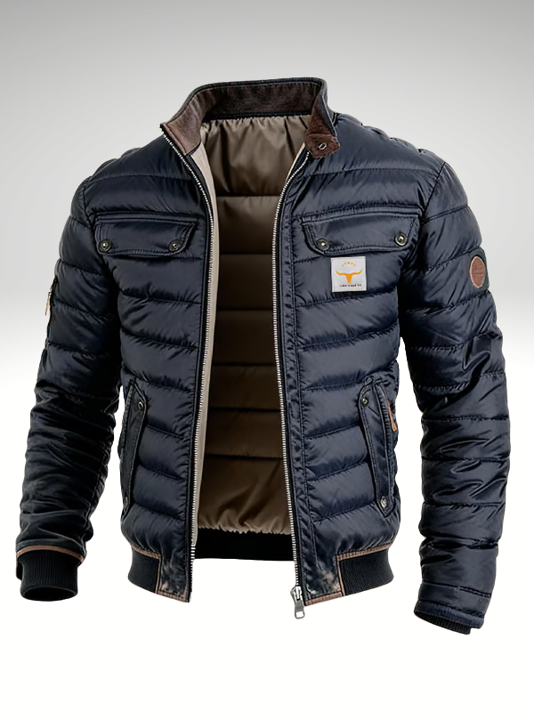 Men's Quilted Puffer Zip-Up Jacket