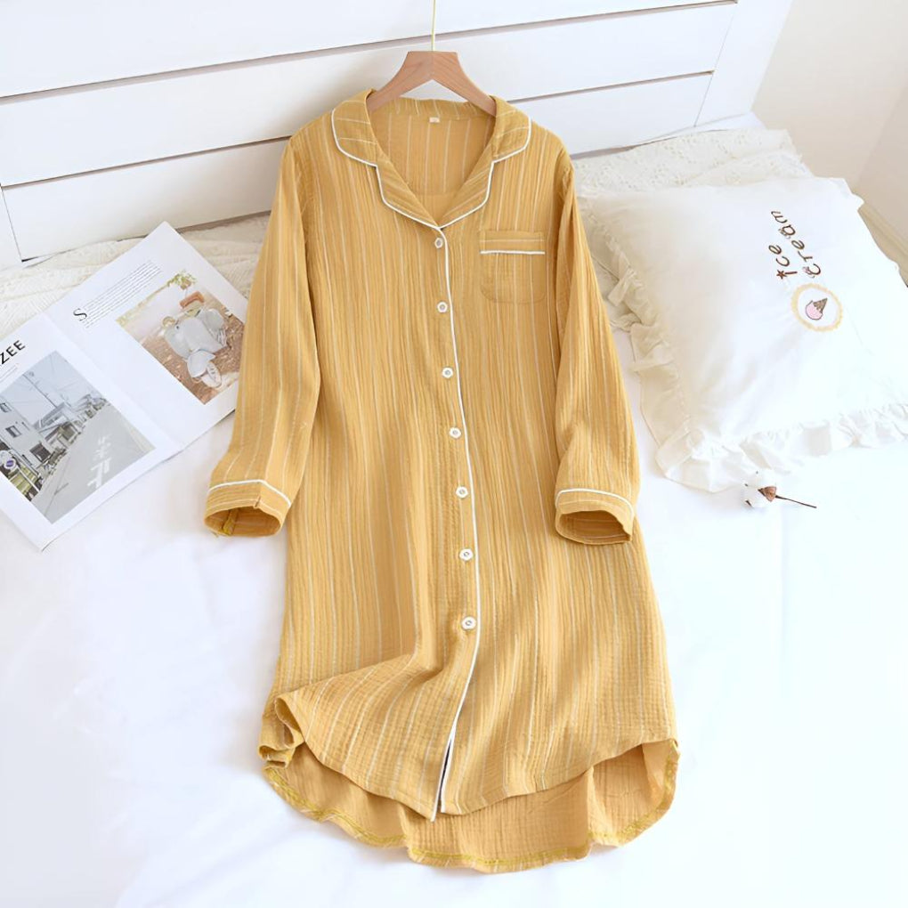 Women’s Striped Button-Down Nightdress