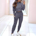 Women's Cropped Sweatshirt & Jogger Lounge Set