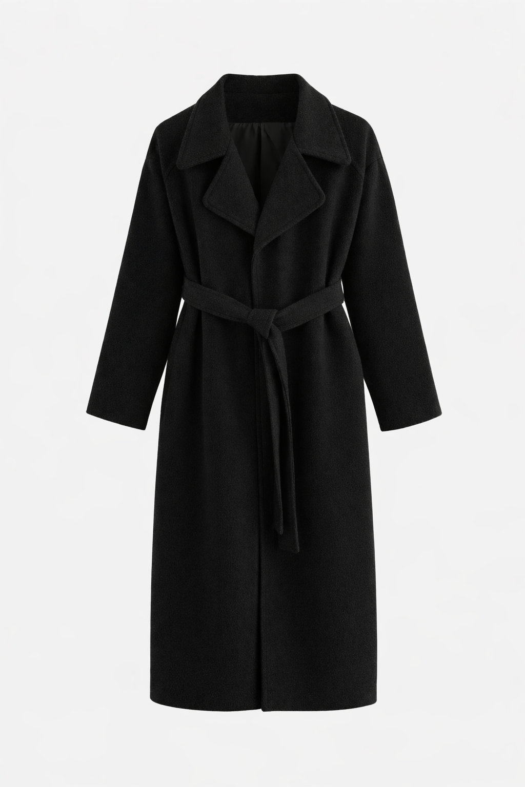 Manteau long ceinturé pour femme | Mélange de laine qui souligne la taille