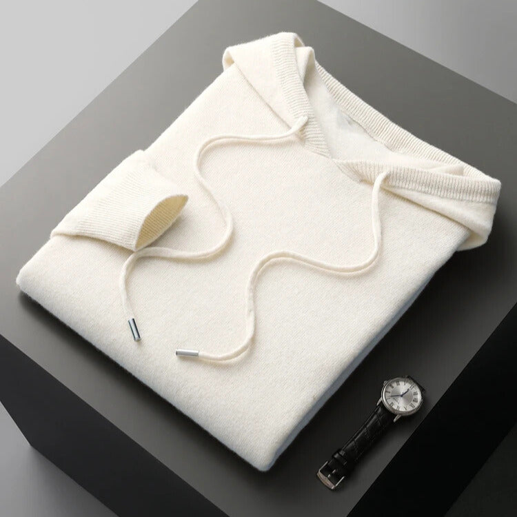 Sweat à capuche pour homme en laine mérinos | pull doux à enfiler