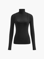 Women's Mock Neck Long Sleeve Top | Fitted Jersey