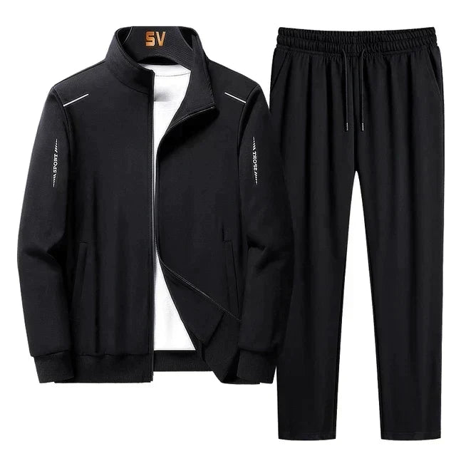 Ensemble de survêtement pour homme avec veste zippée et pantalon à jambes droites