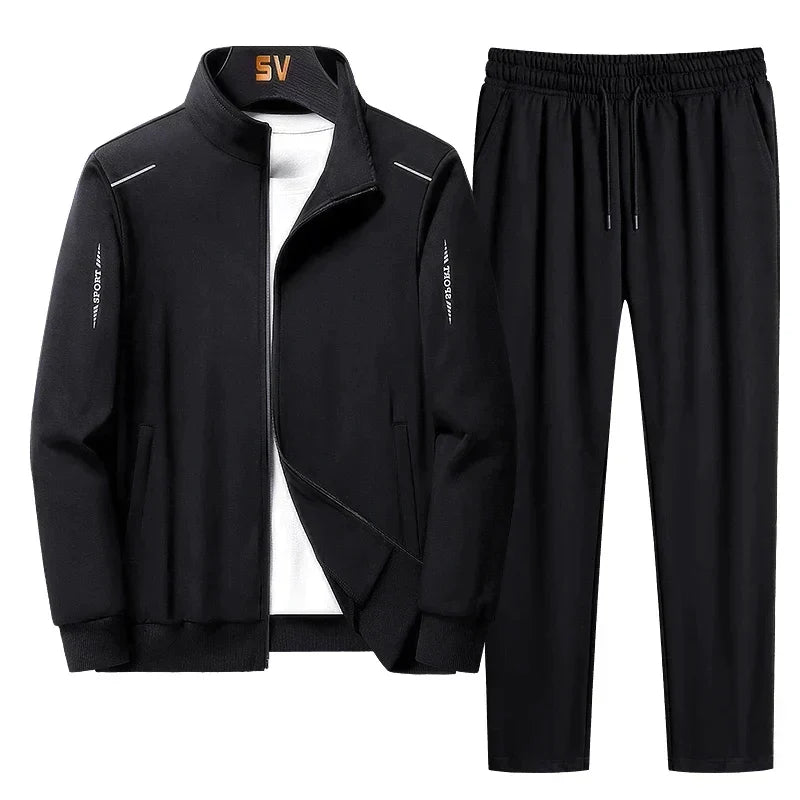 Ensemble de survêtement pour homme avec veste zippée et pantalon à jambes droites
