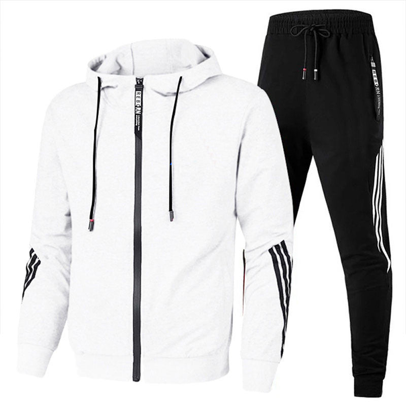 Men’s Hooded Tracksuit Set with Zip Jacket & Joggers