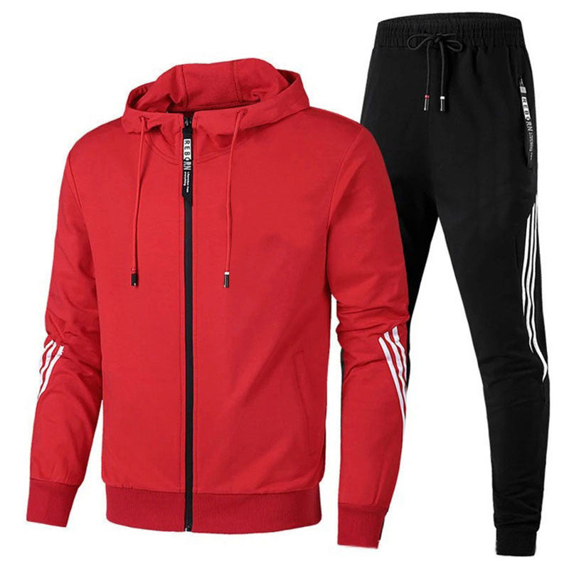 Men’s Hooded Tracksuit Set with Zip Jacket & Joggers