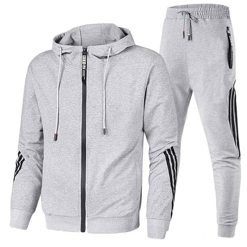 Men’s Hooded Tracksuit Set with Zip Jacket & Joggers