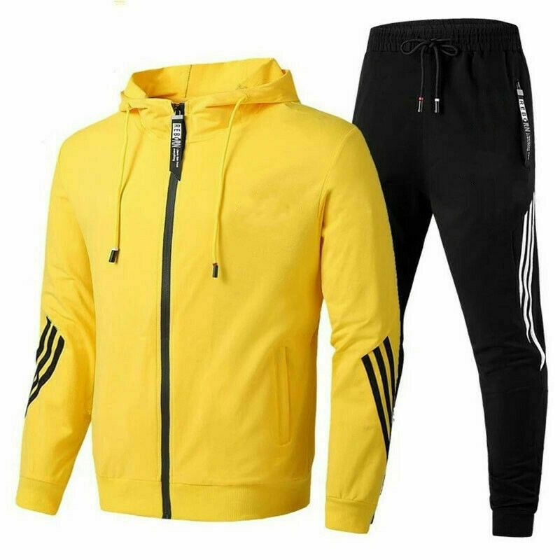 Men’s Hooded Tracksuit Set with Zip Jacket & Joggers