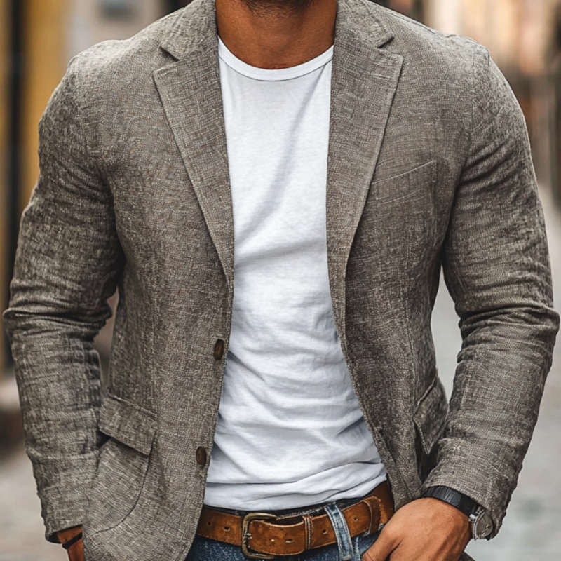 Blazer texturé chic et décontracté pour homme